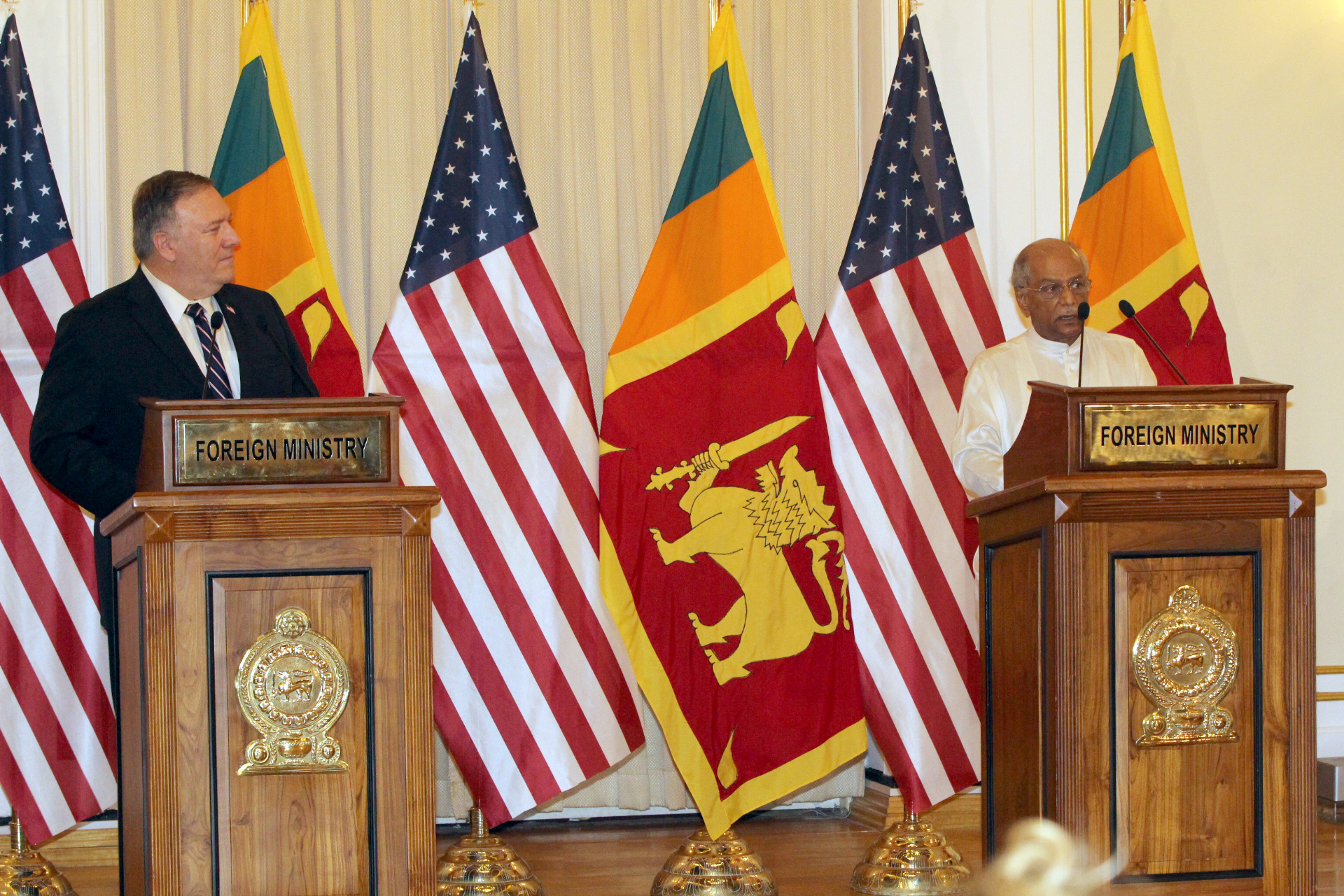 Press Statement of Hon. Dinesh Gunawardena Foreign Minister at the Joint Press event with Hon. Michael Pompeo, US Secretary of State